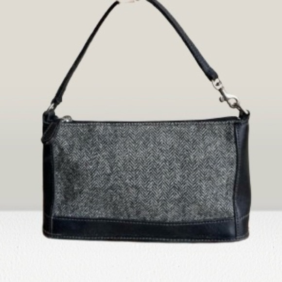 Vintage Coach black Bleeker Tweed Demi bag style 6112 - Picture 1 of 5